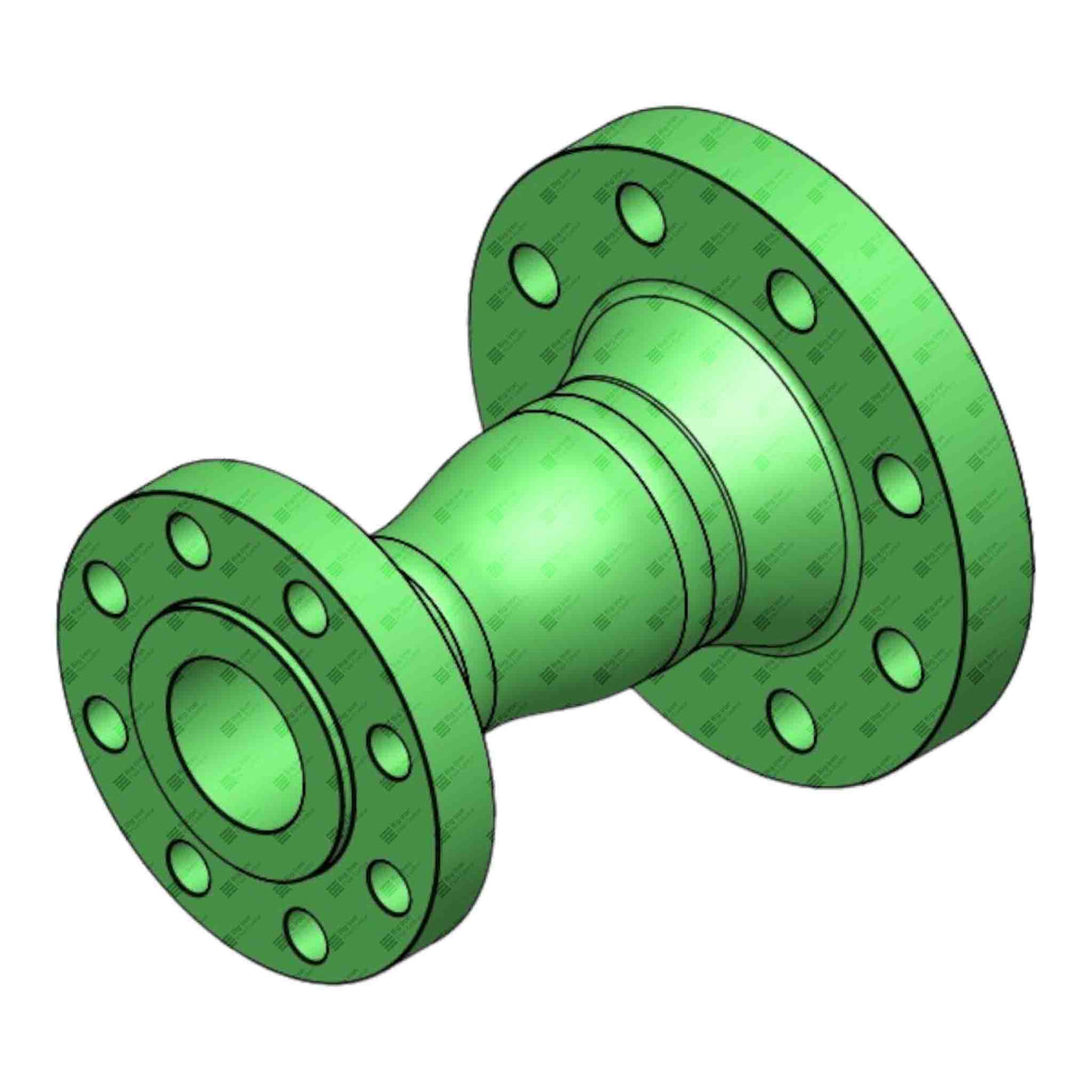 Double Flange Adapter, 4" 600# RF x 3" 600# RF, BW XH, 1480 psi, Sour Service