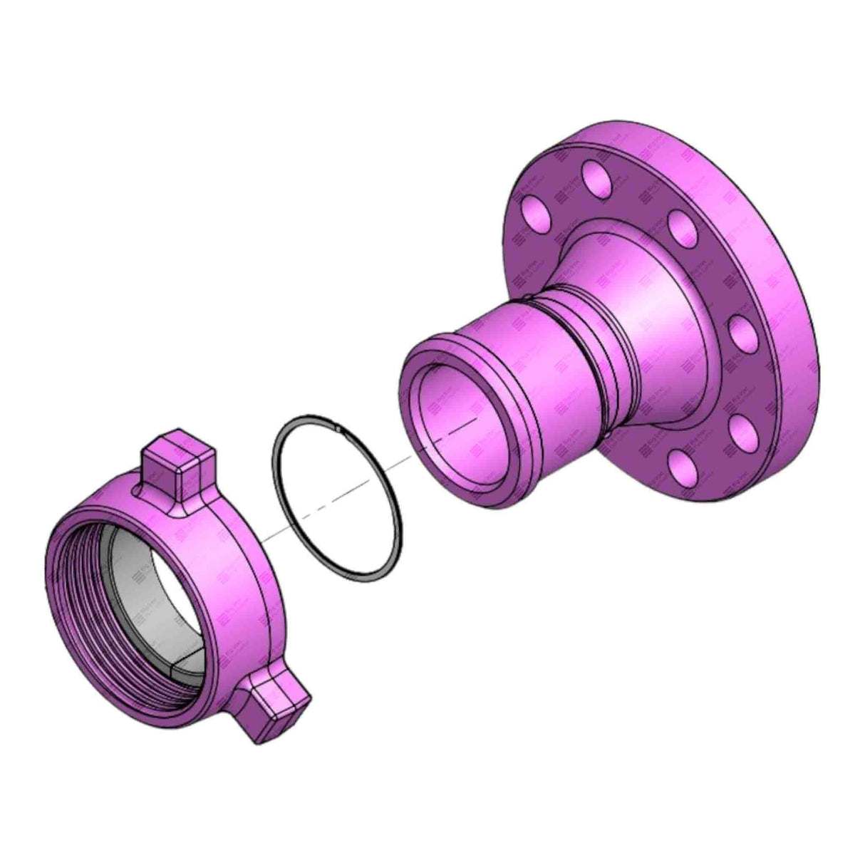 Flange Adapter, 4" 900# RF x 4" 602 M, BW XH, 2220 psi, Sour Service