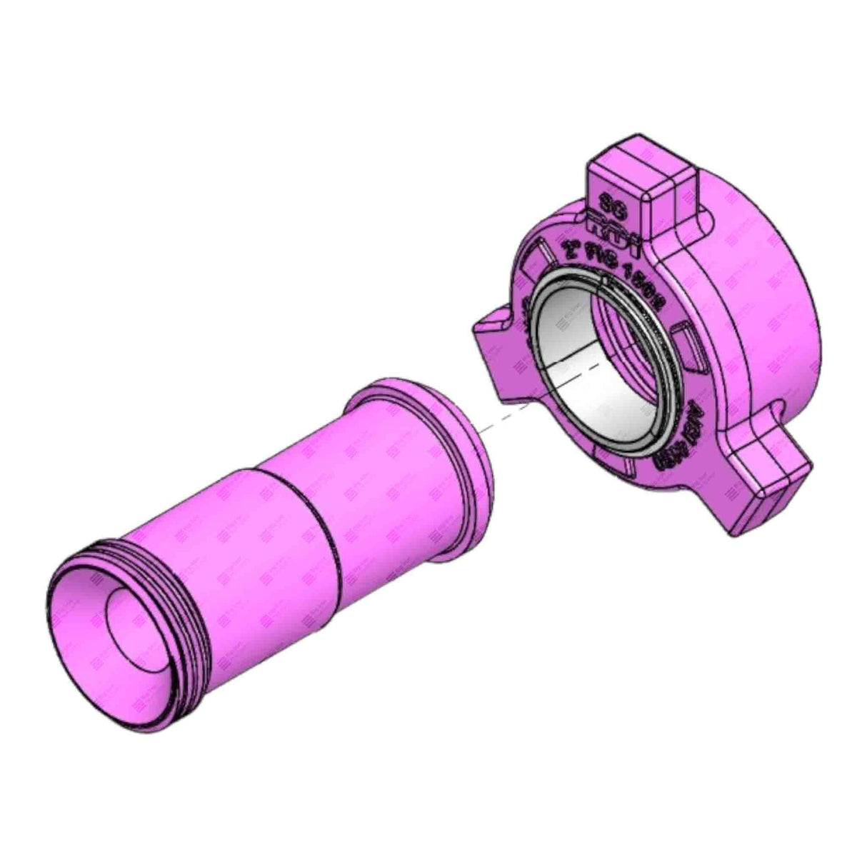 Crossover Union, 2" 1502 M x 2" 206 F, 2000 psi, Sour Service