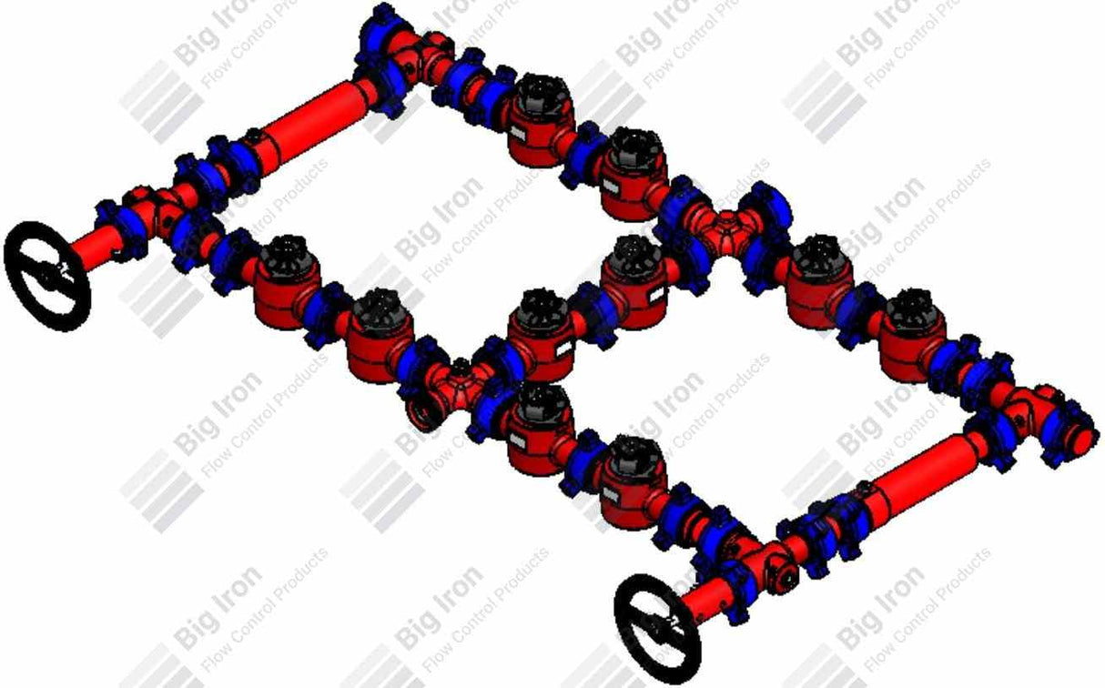 Manifold 2” Fig 1502 10 Plug Valve Dual Stage W/2 Adjust- Ables-2 Positives 15000 Psi Std Service