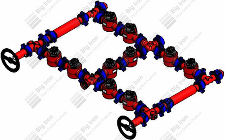 Manifold 2” Fig 1502 10 Plug Valve Single Stage W/2 Adjust- Ables 15000 Psi Std Service